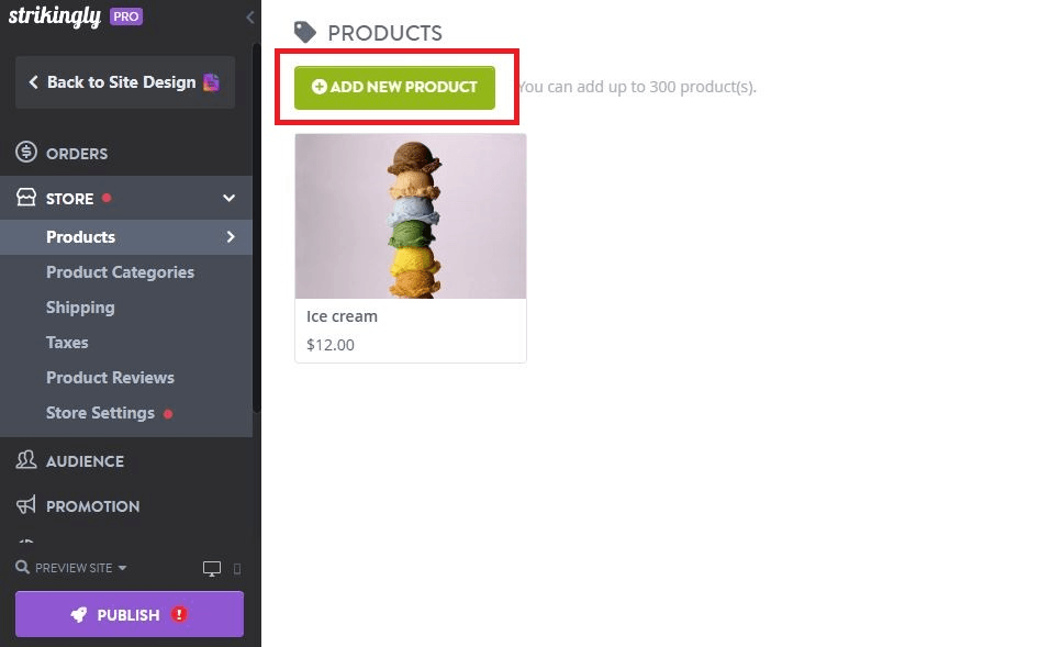 strikingly add product strikingly add product